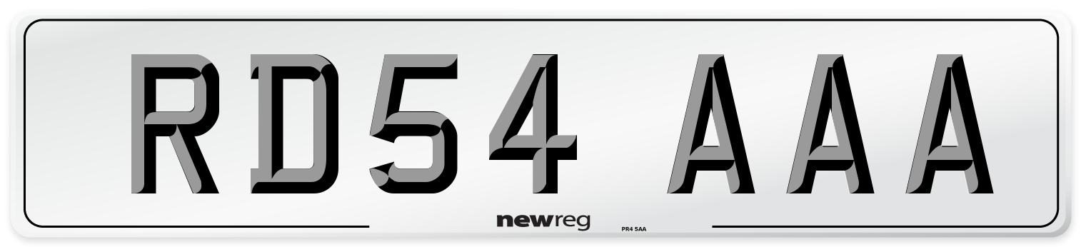 RD54 AAA Number Plate from New Reg